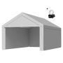 Carport replacement 6x4 m gray awning tarpaulin with walls