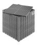 Interlocking grey PP drainage mat, 15.7x15.7 cm, 24 pcs.