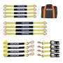 Wheel chock set with ratchet strap, breaking force 4540 kg