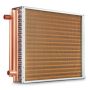 Water-air heat exchanger 18x20 cm, 3 rows, copper
