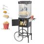 Commercial Stainless Steel Popcorn Maker, 800W, Black