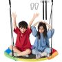 Wooden saucer swing for kids, 40 inches, 750 pounds, 900D oxford fabric