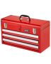 Metal portable tool box, 20.5", red, 3 drawers