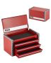 Metal tool box 8.6 inches, with 3 drawers, red