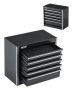 Metal portable tool box, 8.6", 5 drawers, black