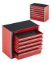Metal portable tool box, 8.6", 5 drawers, red