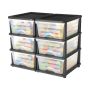 Plastic storage drawers, 2 pcs., transparent organizers for closet and office