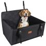 Dog car seat with support frame and safety leash, black, up to 22 kg