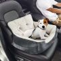 Dog car seat with booster, dark grey, up to 9.1 kg