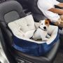 Dog car seat with safety leash, dark blue-gray, up to 9 kg