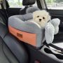 Console dog car seat for small dog, dark grey, adjustable straps
