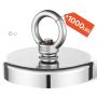 Fishing Neodymium Magnet, 454 kg pull, 69 mm handle