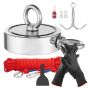 Magnetic fishing kit, 1700 lbs of pulling force, with hook and line