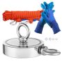 Magnetic Fishing Kit, 2000 lbs, Double Sided Neodymium Magnet, Complete with Hook and Rope