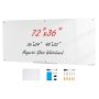 Magnetic white glass board, 72"x36", dry erase, wall mountable