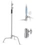 C-shaped stainless steel photography light stand, adjustable 3-4.5 m, 20 kg load capacity
