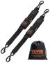 Retractable ratchet tie down straps 2 in. x 2 ft. with S-hooks, 2 pcs., 1500 lbs. breaking strength