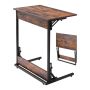 Folding C-shaped table with metal frame, brown and black, 60x37x70 cm