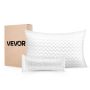 Queen size bed pillow with memory foam and adjustable support, natural fiber cover
