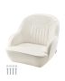 Boat seat in captain's bucket shape, white, waterproof PVC leather