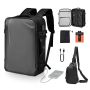 Vacuum travel backpack airback vacpack 65 L with TSA lock, gray