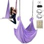 Yoga hammock with fasteners, purple, 4.4 yards