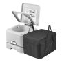 Portable camping toilet with 3.2 gal tank and push-button flush
