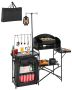 Camping Aluminum Portable Kitchen Table Black