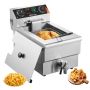 Commercial electric deep fryer 11 L stainless steel