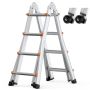 Telescopic Aluminum Ladder Type A, 15.5 Feet, Foldable, Multi-Function, 330 Pound Load