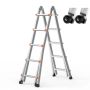 Telescopic Aluminum Ladder with A-Frame, 20 Feet, Foldable, Multi-Function, 330 Pound Load Capacity