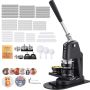 Button making machine 3 in 1, 32/58/75 mm, black, with 300 button parts