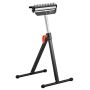 Roller stand for woodworking, adjustable, foldable, 136 kg load capacity