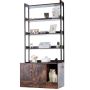 Hidden wooden cat litter box cabinet, dark brown, 85x49x183 cm
