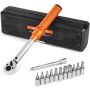 Click torque wrench set 1/4", 20–200 lbf-in, for bicycles, orange