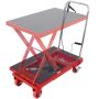 Hydraulic Scissor Lift Table Trolley, 500 lbs, 28.5 inches, Red