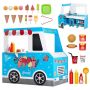 Wooden ice cream cart play set for children, 20 pieces, 3-7 years.