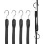 4-piece elastic black bungee cord with S-shaped hooks, 20 mm, 40 inches