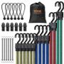 32-piece bungee cord set with A3 steel J-hooks, 17 mm