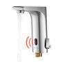 Touchless bathroom sink faucet with motion sensor, brushed nickel color