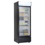 Commercial upright refrigerator, 345 L, with glass door, 5 shelves