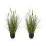 Artificial reeds in a pot, 2 pcs., 89 cm, PVC, green