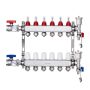 6-branch stainless steel PEX radiant heating manifold, 1/2 inch