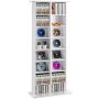 Media storage cabinet, 8 layers, adjustable shelves, white
