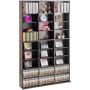 Media storage cabinet, 27 compartments, espresso color