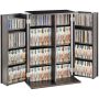 Media storage cabinet, espresso, up to 576 CDs/DVDs