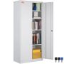 Metal steel lockable storage cabinet, 71 inch, white, 4 shelves