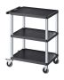 Work trolley, 136 kg, 69x48 cm, plastic, 3 shelves, 360° wheels