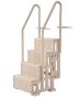 Pool ladder, 4 steps with double handrails, grey, 122-137 cm