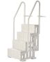 Pool ladder, 4 steps with double handrails, 122-137 cm, milky white